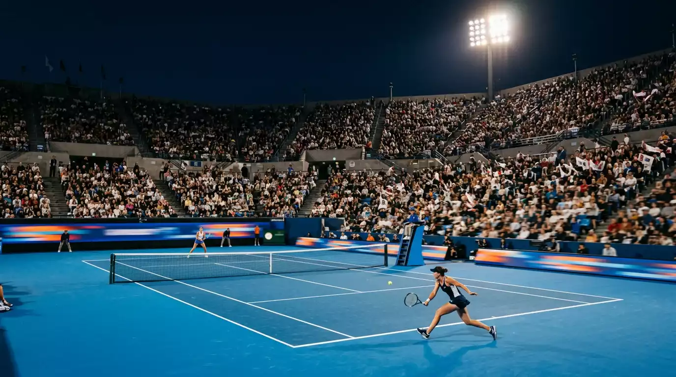 Público en un estadio del Hologic WTA Tour durante una sesión nocturna